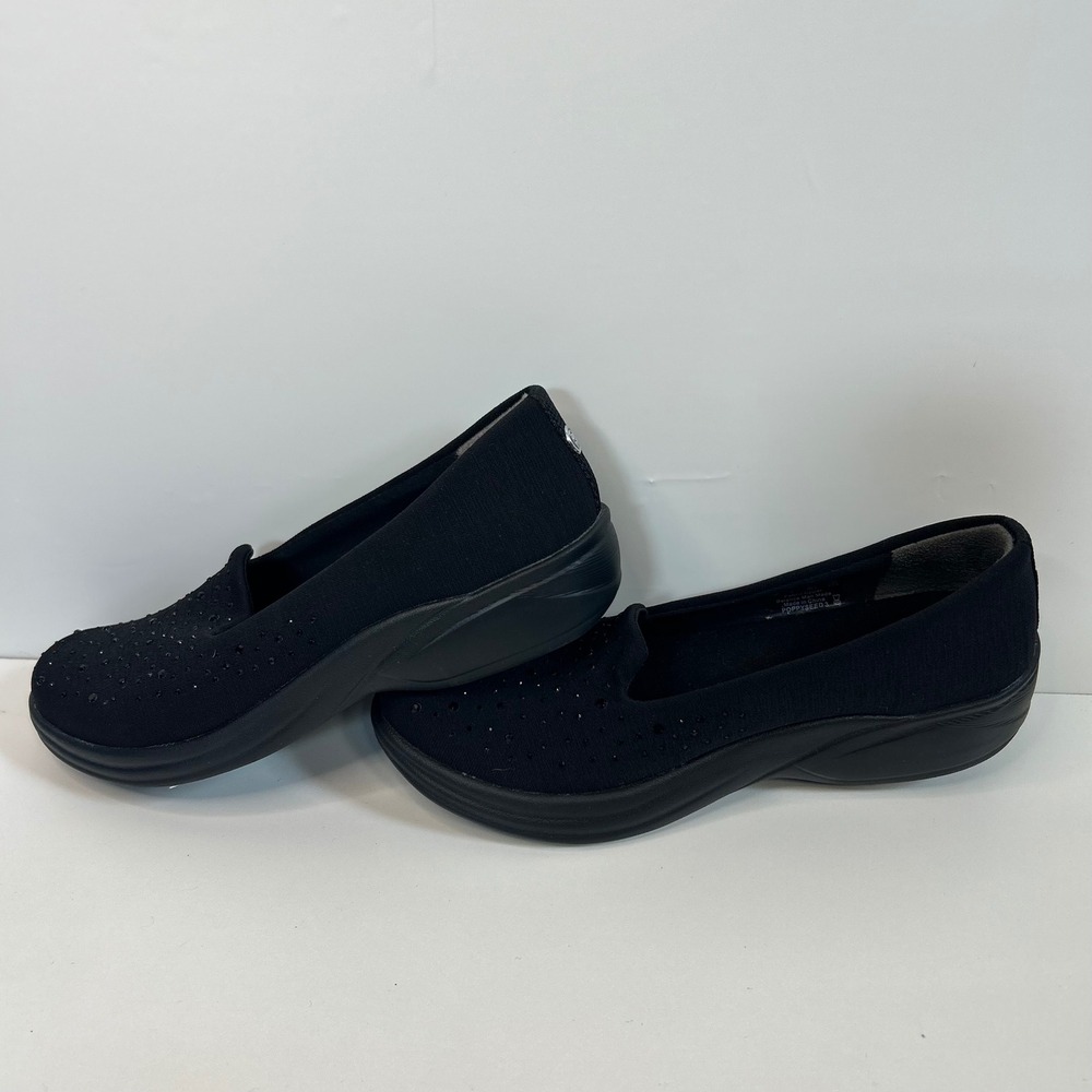 Bzees Comfort Poppyseed Slip On Loafer 6.5 Black Rhinestone Washable Minimalist - Picture 6 of 10